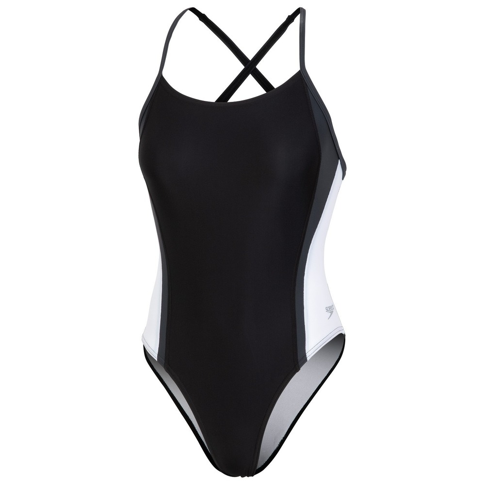 Speedo Women's Relay Splice Swimsuit - Black/White, Size 6/32